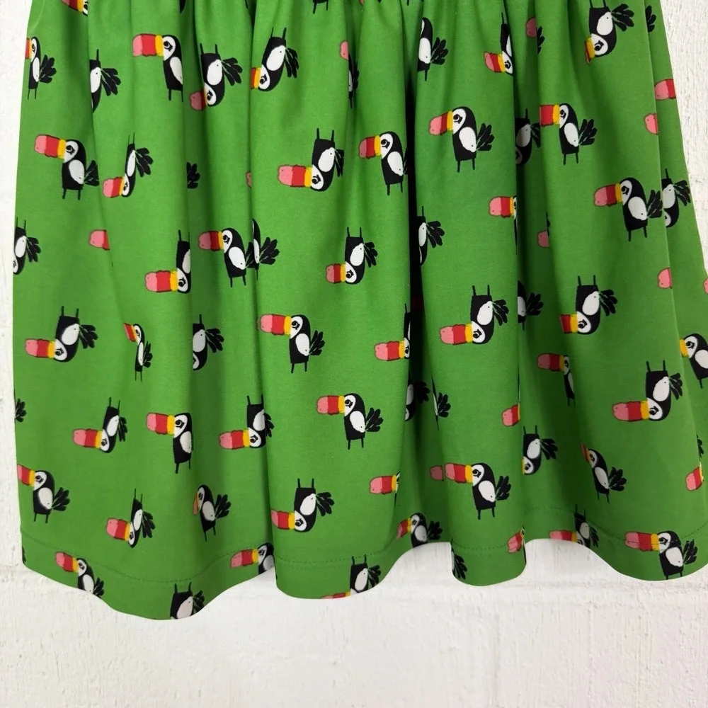 Hanna Andersson Swim Dress Green Toucan Print Summer Beach Vacation SZ 4 (100) - Picture 3 of 10